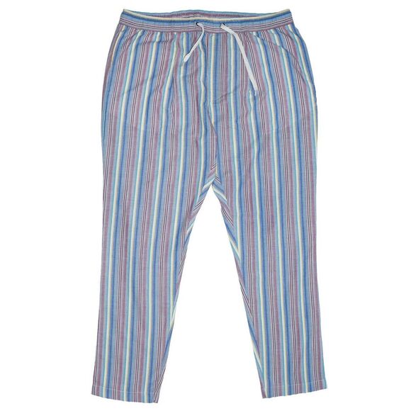 Mens Pants Joggers Blue Red Yellow Striped Drawstring Harem Casual Beach XL - Picture 1 of 6